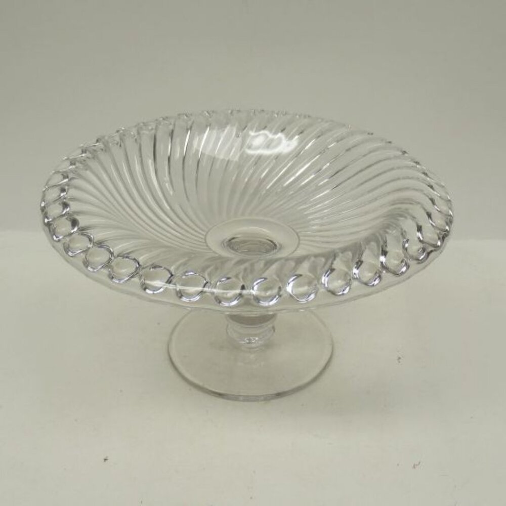 Westmoreland Glass Crystal BALL and SWIRL 7 1/2 Inch Footed Mint Comport Dish